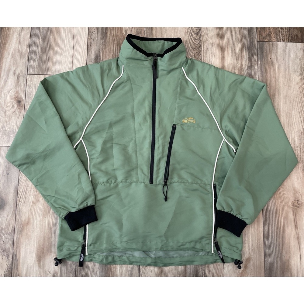 GO LITE Athletic Pull Over Zip Long Sleeve Green Long‎ Sleeve Running Workout
